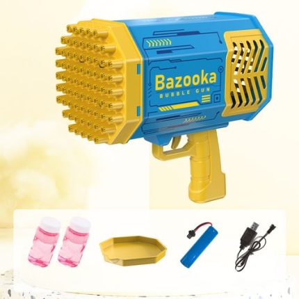 69 Holes Bubble Machine Gun - Upgraded Light Up Bubble Bazooka with Bubble